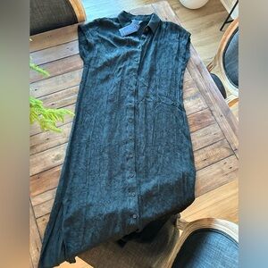 NWT Club Monaco Danielle Textured Black Dress Robe